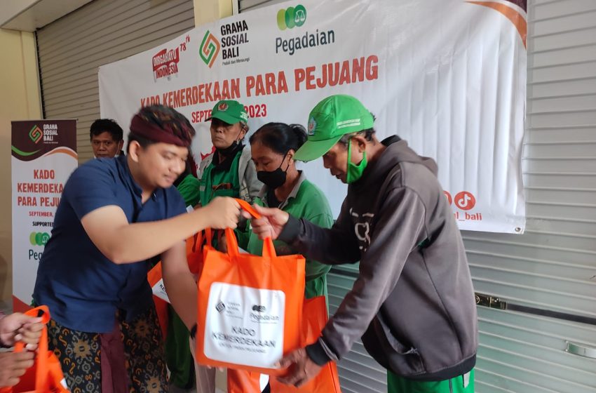 Pegadaian Kanwil VII Denpasar Gandeng Graha Sosial Bali Berikan Kado Kemerdekaan Buat Pejuang
